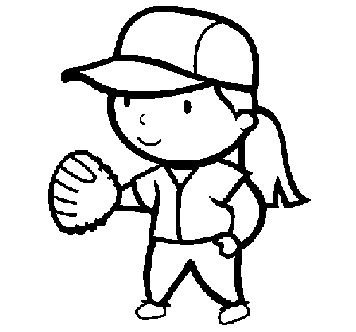 Dibujo de Jugadora de béisbol para Colorear - Dibujos.net