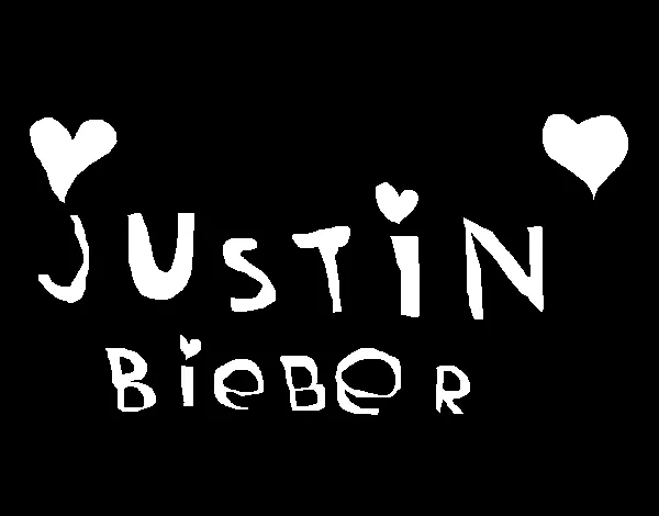 Dibujo de Justin Bieber entre corazones para Colorear - Dibujos.net