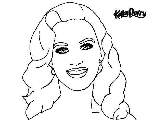 Dibujo de Katy Perry primer plano para Colorear - Dibujos.net