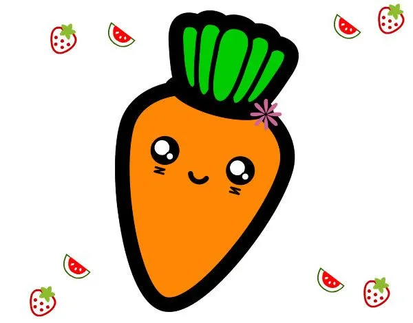 Dibujo de kawaii zanahoria pintado por Nadeshiko en Dibujos.net el ...