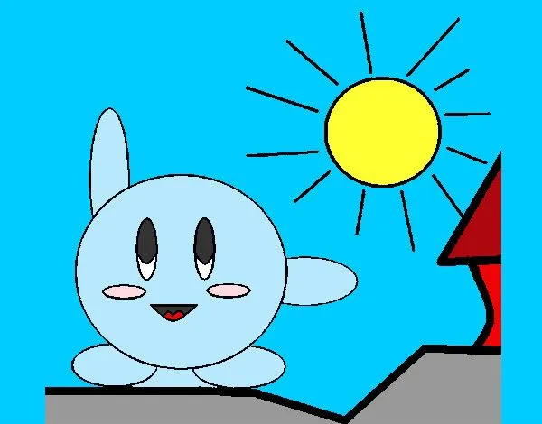 Dibujo de Kirby en un día soleado pintado por Sango en Dibujos.net ...