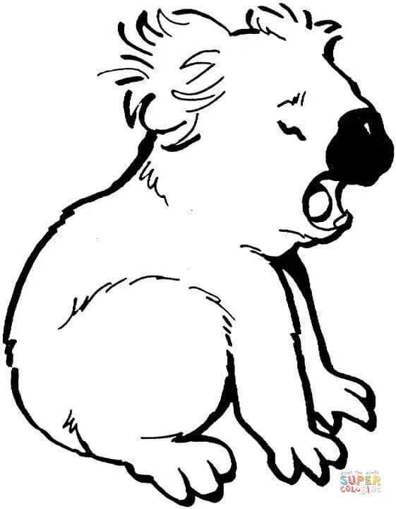 Dibujo de Koala Triste para colorear | Dibujos para colorear ... Dibujo de Koala Triste para colorear | Dibujos para colorear ...