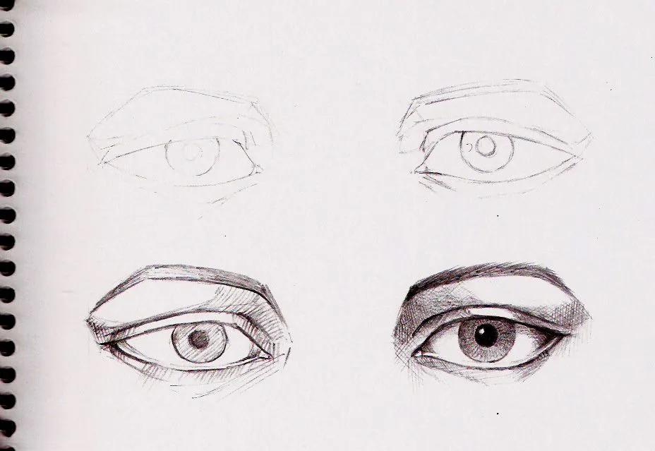 Dibujo paso a paso de ojos realistas. Realistic Eyes step by step ...