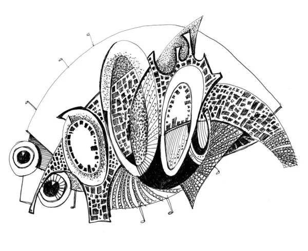 Dibujo a lápiz abstracto inusual - armadillo — Foto stock ...