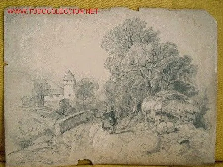 DIBUJO A LÁPIZ DE PAISAJE. 1936 (Arte - Dibujos - Contemporáneos ... DIBUJO A LÁPIZ DE PAISAJE. 1936 (Arte - Dibujos - Contemporáneos ...