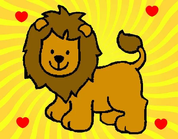 Dibujo de el leon enamorado pintado por Belene en Dibujos.net el ...