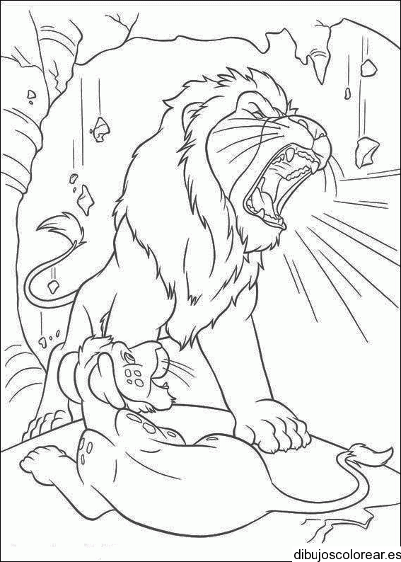 Dibujo de un león rugiendo | Dibujos para Colorear