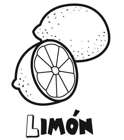 Dibujo de limón para colorear. Dibujos infantiles de frutas