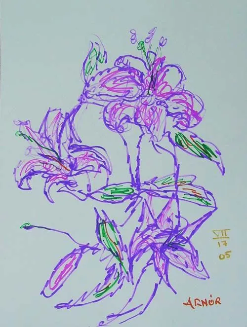 Dibujo de Lirios de Arnor Bieltvedt :: PicassoMio Dibujo de Lirios de Arnor Bieltvedt :: PicassoMio