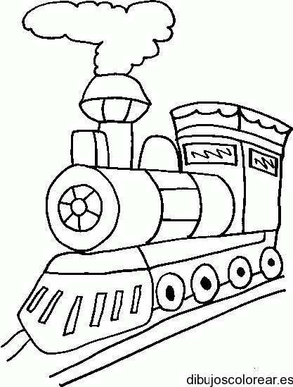 Dibujo de una locomotora en marcha | Dibujos para Colorear