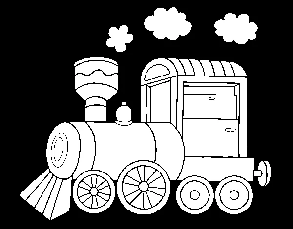 Dibujo de Locomotora de vapor para Colorear - Dibujos.net