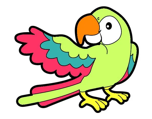 Dibujo de Loro con ala abierta pintado por Luzelenara en Dibujos ... Dibujo de Loro con ala abierta pintado por Luzelenara en Dibujos ...