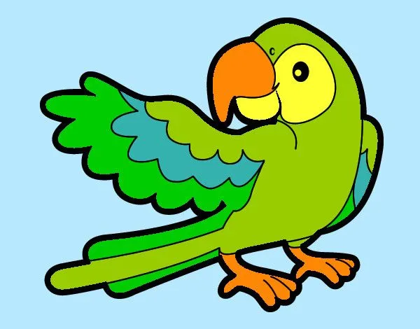 Dibujo de Loro con ala abierta pintado por Queyla en Dibujos.net ... Dibujo de Loro con ala abierta pintado por Queyla en Dibujos.net ...