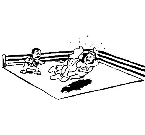 Dibujo de Lucha en el ring para Colorear - Dibujos.net