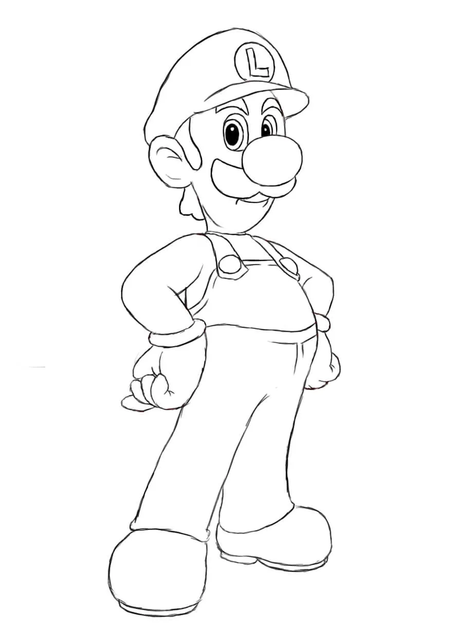 Dibujo Luigi para colorear, imprimir e dibujar –ColoringOnly.Com