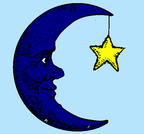 Dibujo de Luna y estrella pintado por Raquel en Dibujos.net el día ...