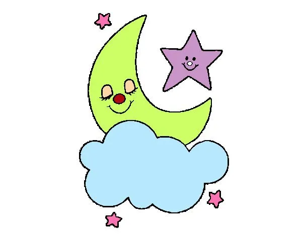 Dibujo de Luna y estrellas pintado por Patty2203 en Dibujos.net el ...