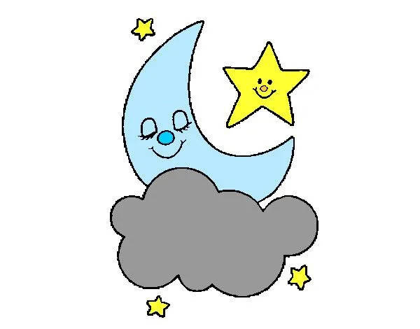 Dibujo de Luna y estrellas pintado por Sango en Dibujos.net el día ...