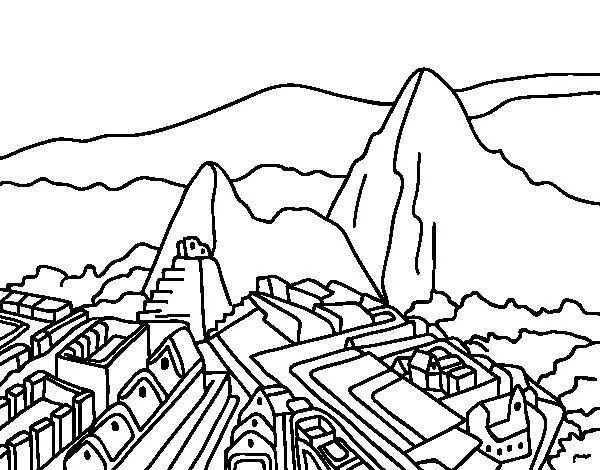 Dibujo de Machu Picchu para Colorear - Dibujos.net
