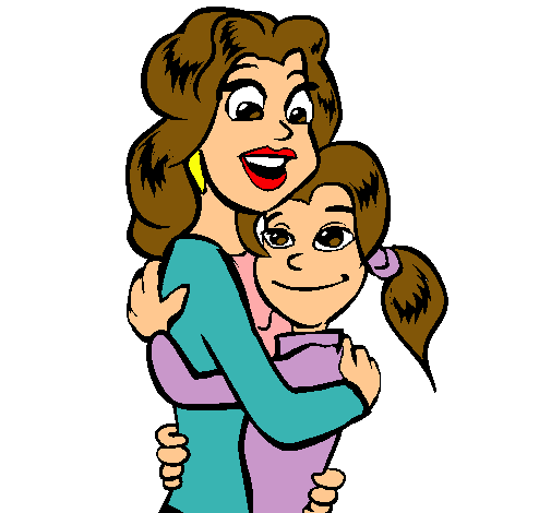 Dibujo de Madre e hija abrazadas pintado por Cotee en Dibujos.net ...