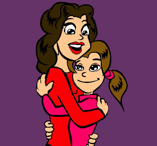 Dibujo de Madre e hija abrazadas pintado por Mama en Dibujos.net ...
