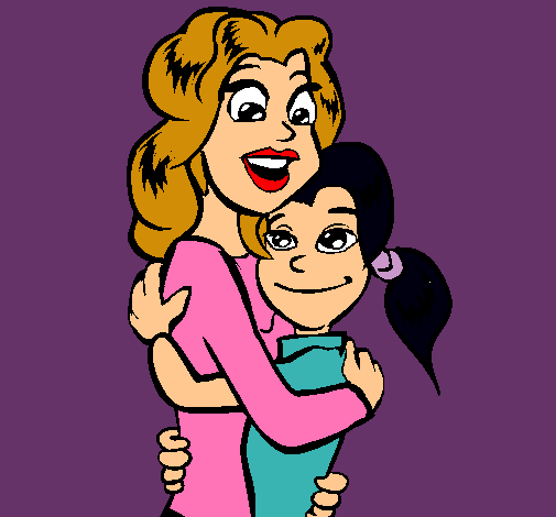 Dibujo de Madre e hija abrazadas pintado por Mama en Dibujos.net ...