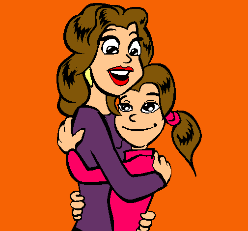 Dibujo de Madre e hija abrazadas pintado por Pollo en Dibujos.net ...