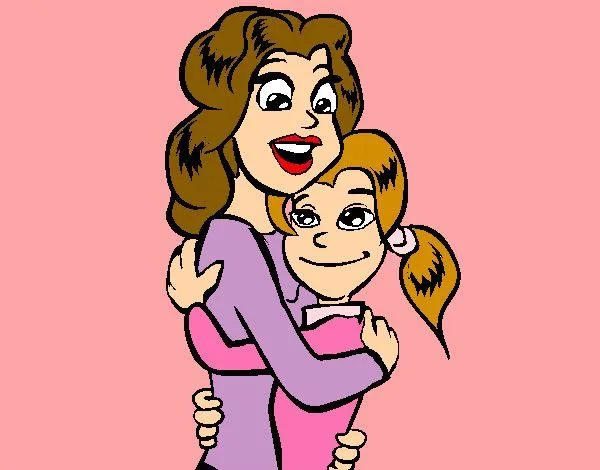Dibujo de Madre e hija abrazadas pintado por Queyla en Dibujos.net ...