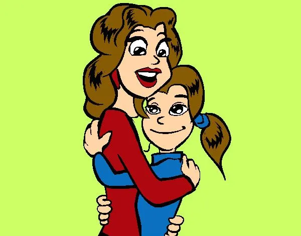 Dibujo de Madre e hija abrazadas pintado por Yolenny en Dibujos ...