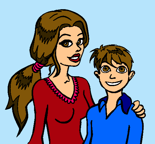 Dibujo de Madre e hijo pintado por Lauti05 en Dibujos.net el día ...