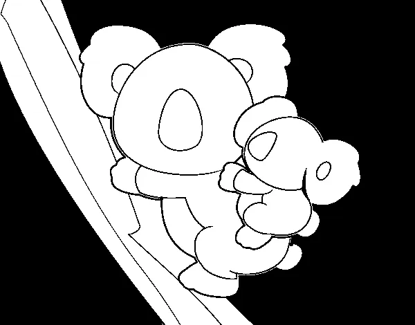 Dibujo de Madre koala para Colorear - Dibujos.net