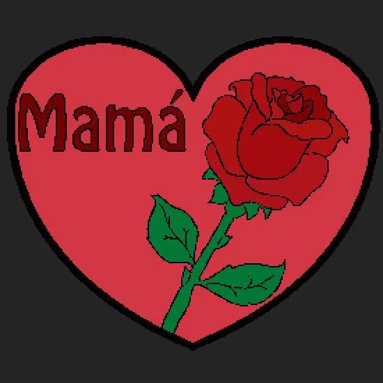 Dibujo Día de la Madre: una rosa y un corazón - Dibujos de Día de ...