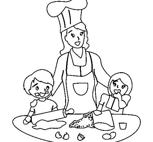 Dibujo de Mama cocinera para Colorear - Dibujos.net