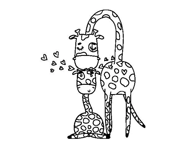 Dibujo de Mamá jirafa para Colorear - Dibujos.net