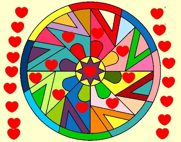 Dibujo de mandala 25 mandala de corazones pintado por Abrijuli en ...