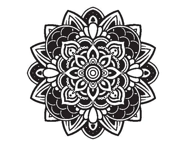 Dibujo de Mandala decorativa para Colorear - Dibujos.net