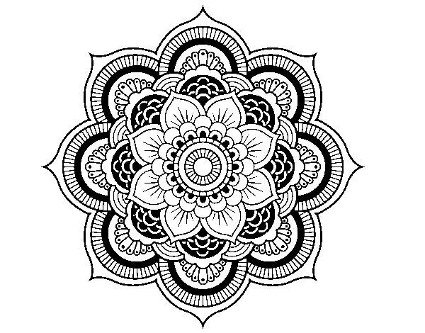Dibujo de Mandala flor oriental para Colorear - Dibujos.net