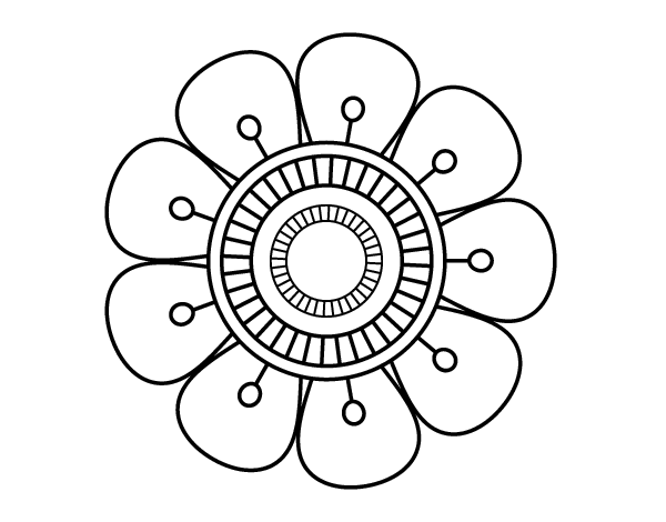 Dibujo de Mandala en forma de flor | Bordados | Pinterest