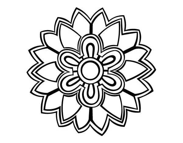 Dibujo de Mandala con forma de flor weiss para colorear | Dibujos ...