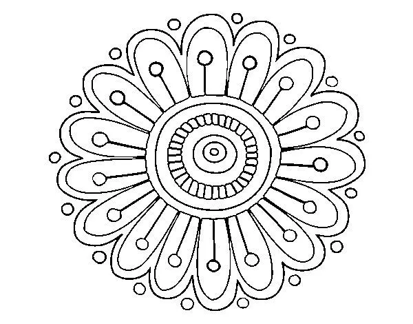 Dibujo de Mandala margarita para Pintar y Colorear en Línea ...