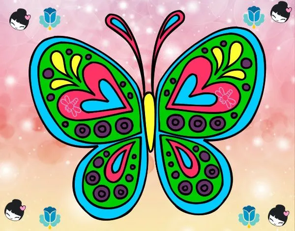 Dibujo de Mandala mariposa pintado por Maripos en Dibujos.net el ...