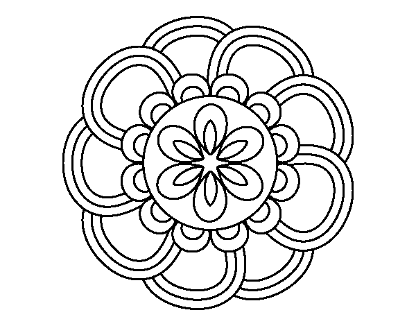 Dibujo de Mandala de pétalos para Colorear