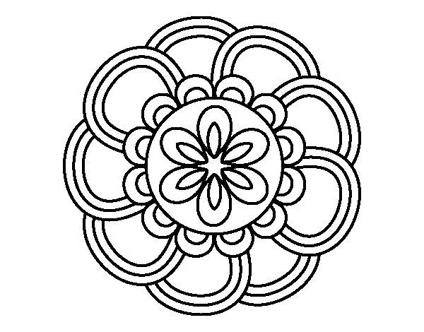 Dibujo de Mandala de pétalos para Colorear - Dibujos.net