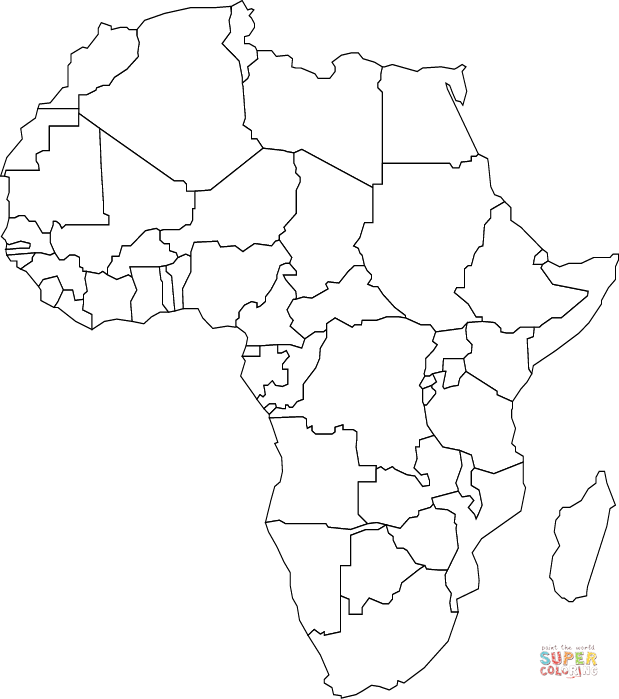 Dibujo de Mapa de África para colorear | Dibujos para colorear ...