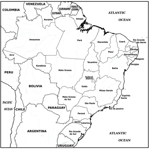 Dibujo de Mapa de Brasil para colorear | Dibujos para colorear ...
