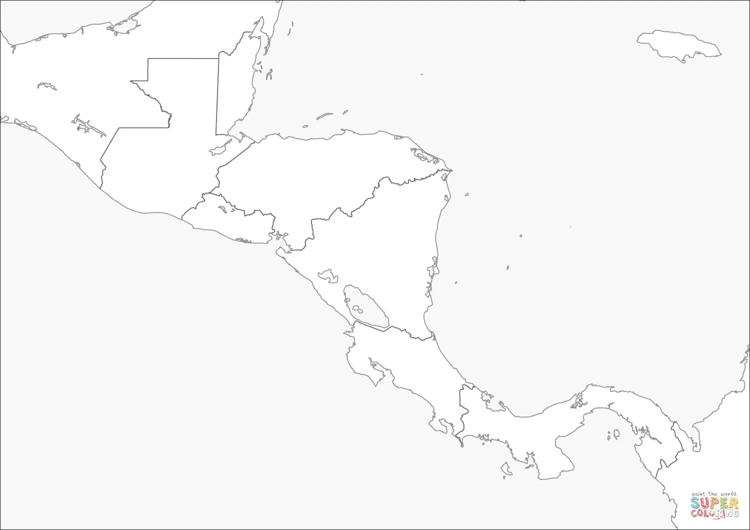 Dibujo de Mapa de Centroamérica para colorear | Dibujos para ...