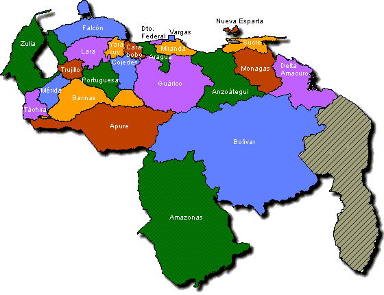 Croqui del mapa de venezuela con sus estados - Imagui