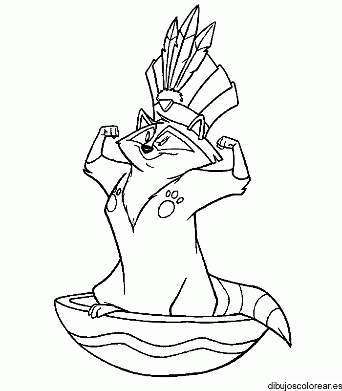 Dibujo de un mapache disfrazado | Dibujos para Colorear Dibujo de un mapache disfrazado | Dibujos para Colorear