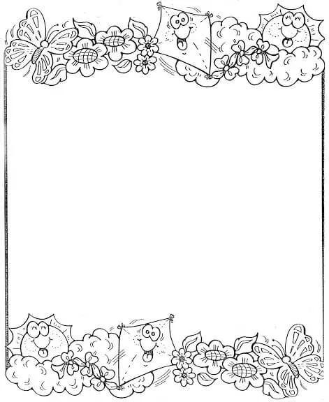 Marcos decorativos de flores para colorear - Imagui