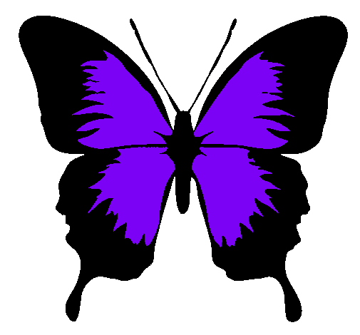 Dibujo de Mariposa con alas negras pintado por Papallona en ...